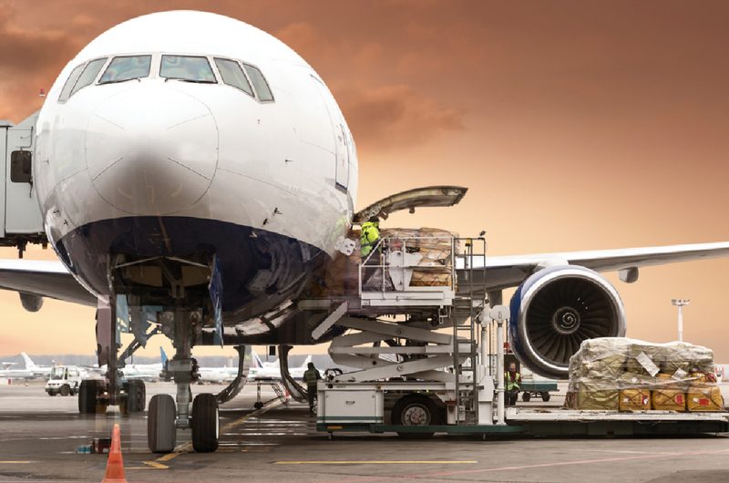 Cargo aircraft being loaded at Istanbul Airport